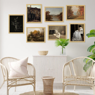 Automne, campagne, paysages naturels, nature sauvage, minimalisme, rustique et confortable, impression sur papier, 7 pièces