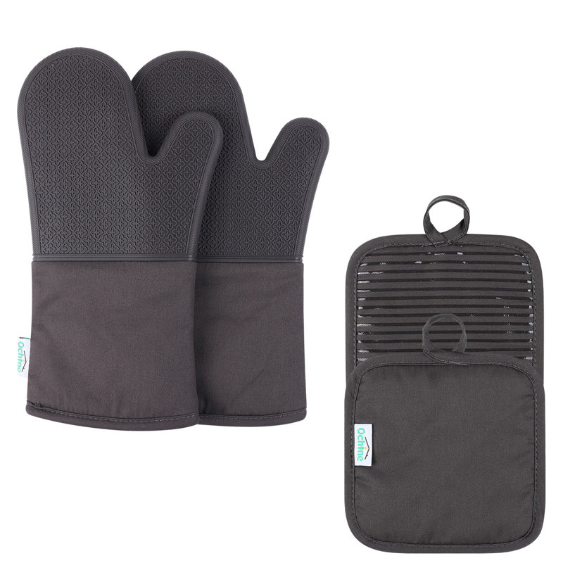 Grand Servico Potholder & Oven Mitt Set, Gray