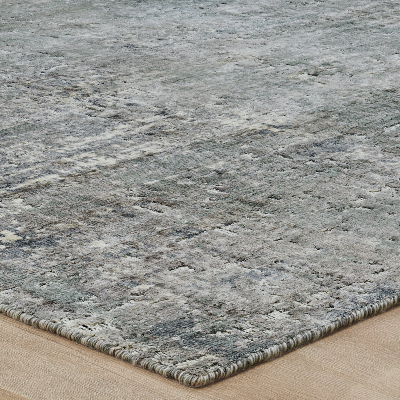 Elements Storm Gray Handmade Area Rug, Rectangle 9'6" x 13'