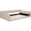 Lit de jour double en velours beige avec rangement latéral - Chic et fonctionnel pour les chambres d'invités