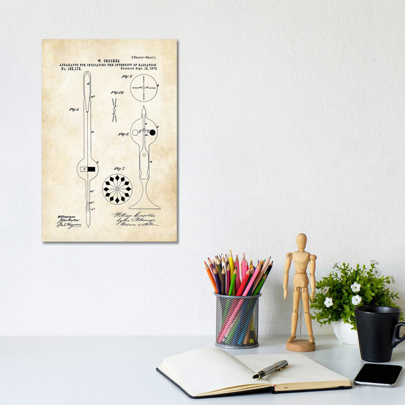 Crookes Radiometer Bulb by Patent77 - Wrapped Canvas Gallery-Wrapped Canvas Giclée, 20.32 cm H x 30.48 cm W