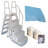 Main Access Above Ground Pool Ladder Steps w/ Pad + 2 Weights + LED Lite