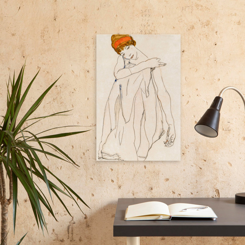 Femme couverte - Art figuratif, H 24 po x l 16 po