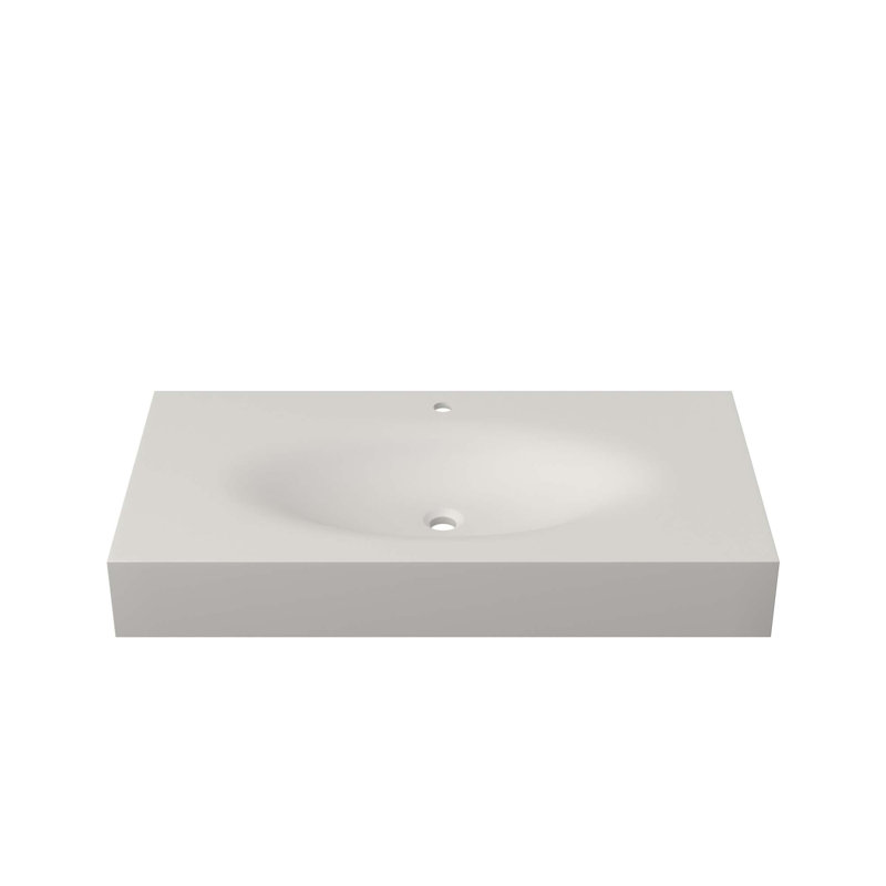 Solid Surface Basin with Waterfall Edge Design, Single Hole Faucet