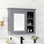Armoire murale grise pour salle de bain avec miroir - 30 po x 28 po, intérieur spacieux, charnière de porte, rangement gris, monté et verre-198767221