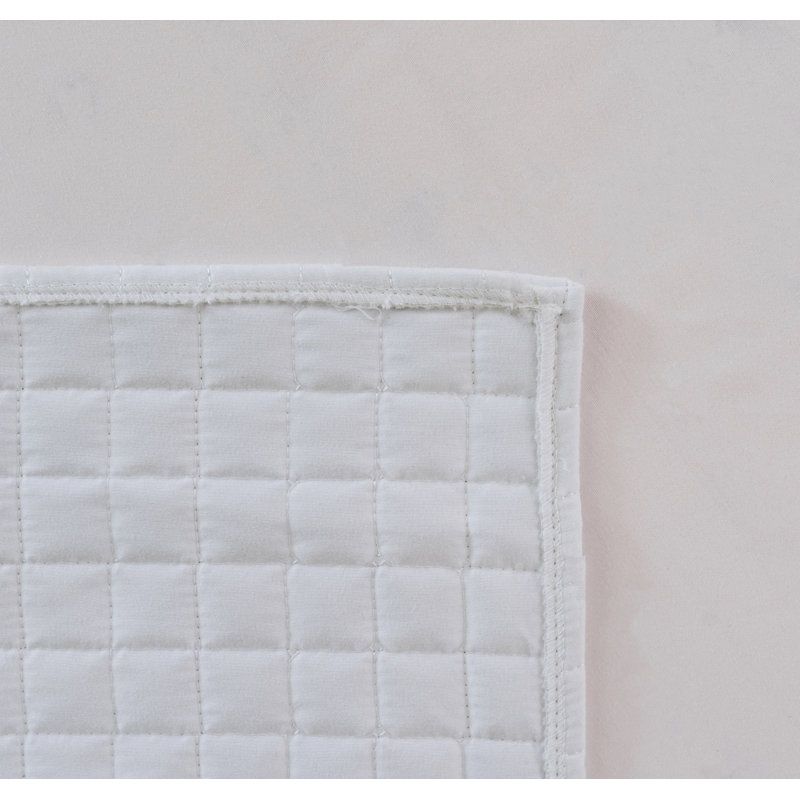  Jupe de lit en microfibre matelassée Grid, Blanc, Lit simple