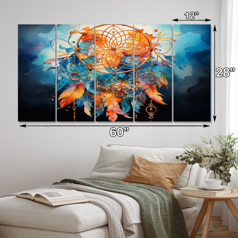 Dreamcatcher Infinite Dreams I - Ensemble de décoration murale spirituelle en métal