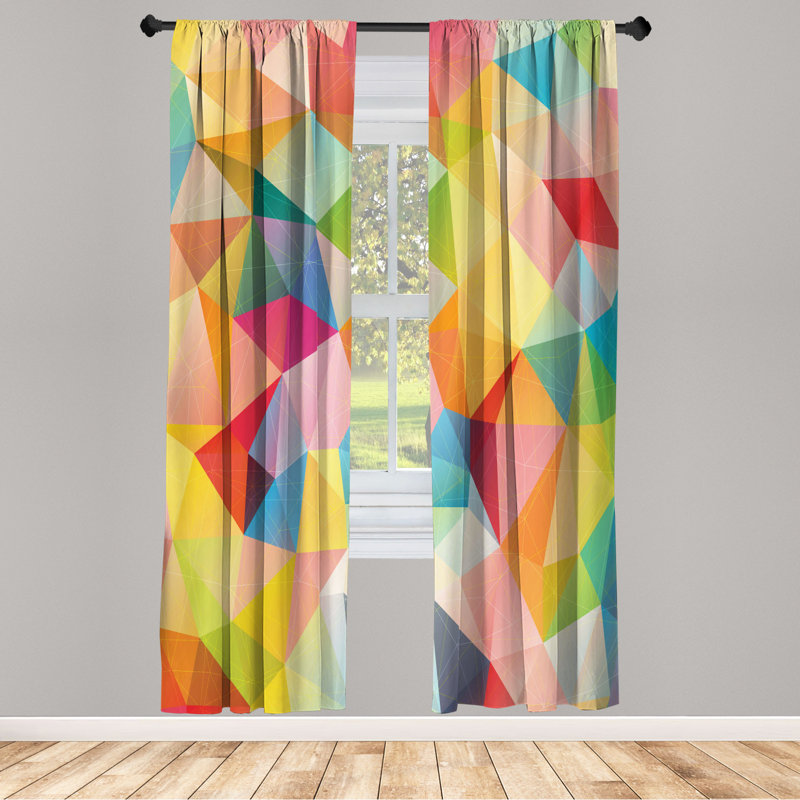 Microfiber Floral Semi-Sheer Rod Pocket Curtain Panels, 28" W x 95" L