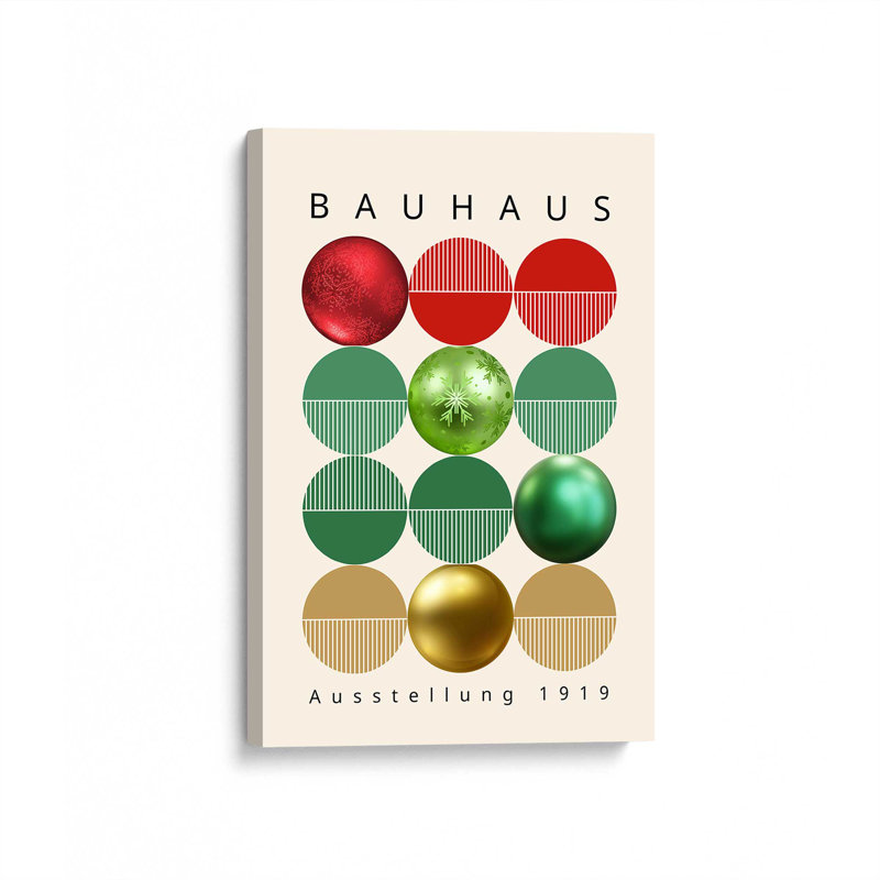 «Bauhaus Holiday Ornament», reproduction d'affiche sur toile, Toile tendue, H 18 po x l 12 po
