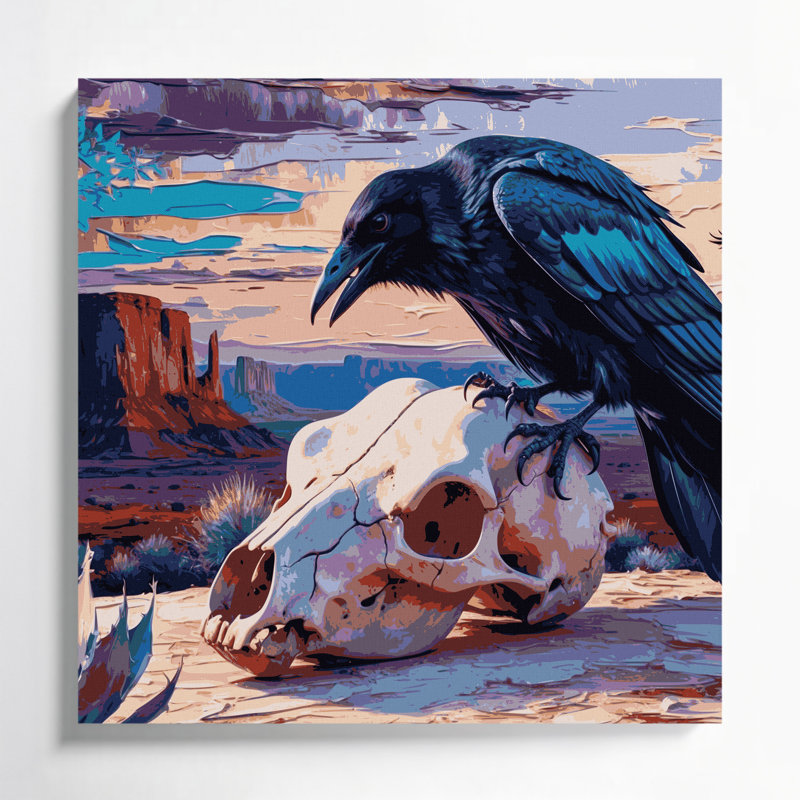 «Southwestern Animals», art mural sur toile mauve 45, H 16 po x l 16 po