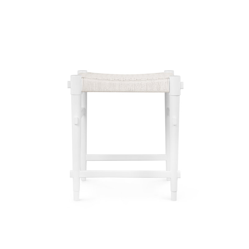 Rope Stool with Solid Wood Frame