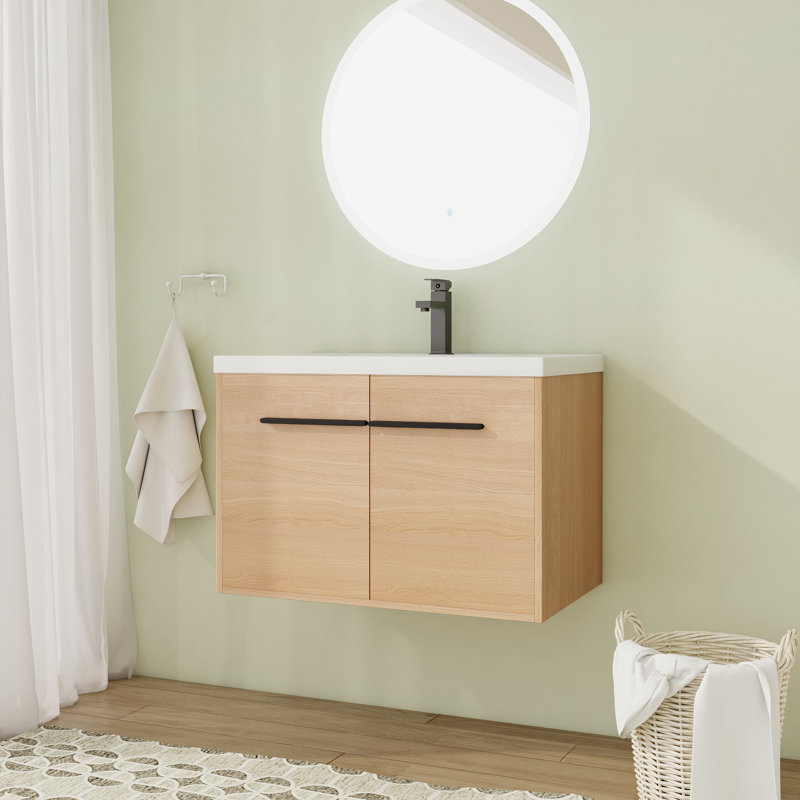 Meuble-lavabo simple 29,6 po avec comptoir, Brun clair