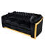 Canapé en velours de luxe 3: 84 pouces avec acier inoxydable doré pour le salon, noir: espace