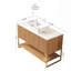 Meuble-lavabo 48 po avec 3 portes et tablette ouverte, lavabo rectangulaire en céramique blanche et comptoir en pierre frittée blanche