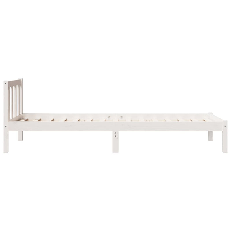 Deron Solid Wood Bed Frame, 90 x 210 cm, white