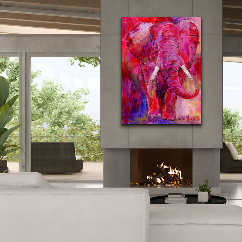 " Pink Elephant " by Richard Wallich, 54" H x 40" W x 1.5" D