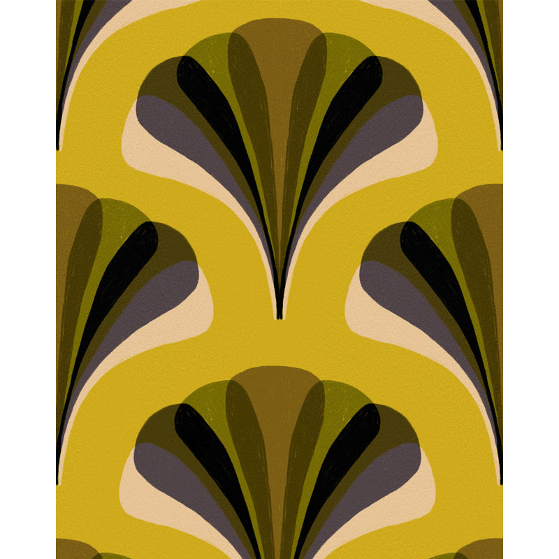 LA DOLCE VITA Wallpaper Roll, Anthracite/Ochre