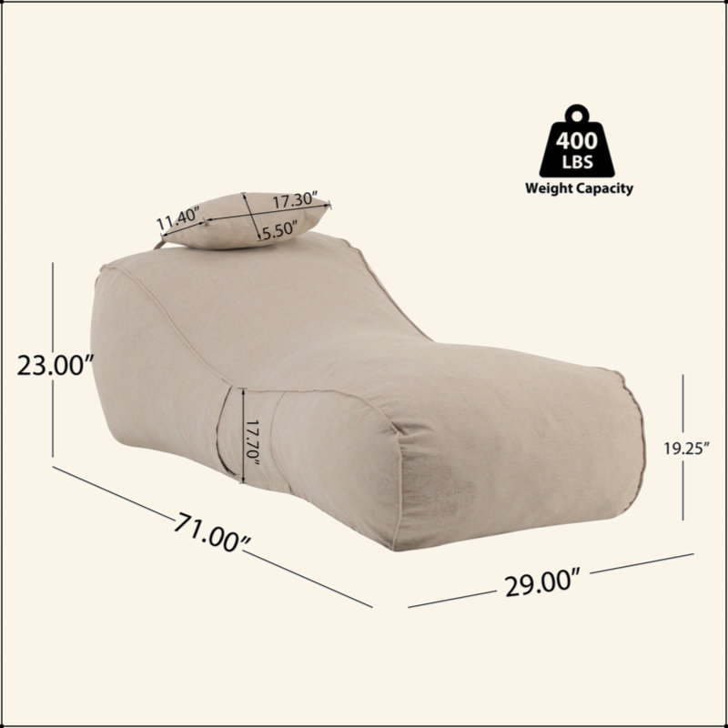 Fauteuil à billes d'extérieur, Beige