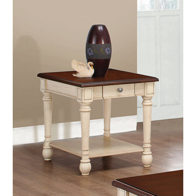 Grenville Solid Wood Top End Table with Storage