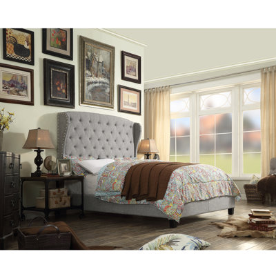 Siebert Upholstered Wingback Bed