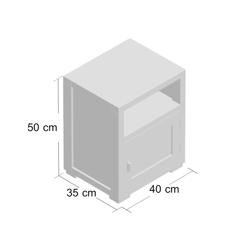 40 cm W Bedside Table, Brown