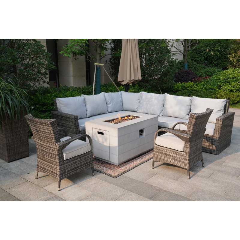 7 - Person Patio Conversation Set with Cushions