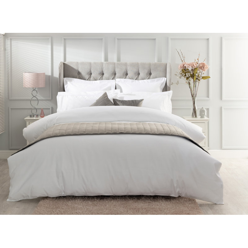 Sateen Solid Colour Duvet Cover, White