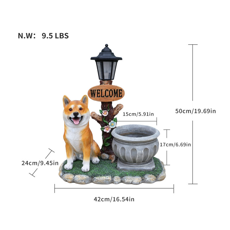 Statue de jardinière Akita