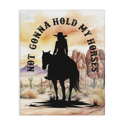«Not Gonna Hold My Horses», art mural sur toile par lettré et doublé br-327_CN