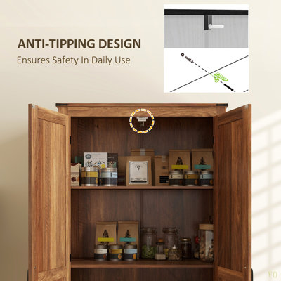 Armoire de cuisine, armoire avec tablettes réglables