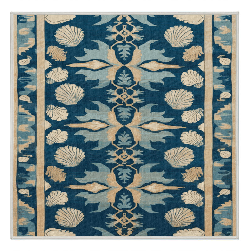 Tapis turc beige lavable à la machine, Carré 5 pi