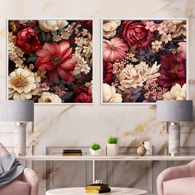 Jessup - Ensemble de 2 collages carrés floraux