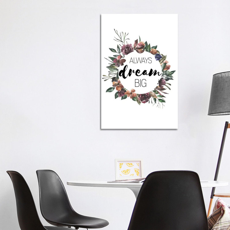 Always Dream Big Autumn Floral Collection 1 Piece Wrapped Canvas Wall Art, 101.6cm H x 66.04cm W x 1.91cm D