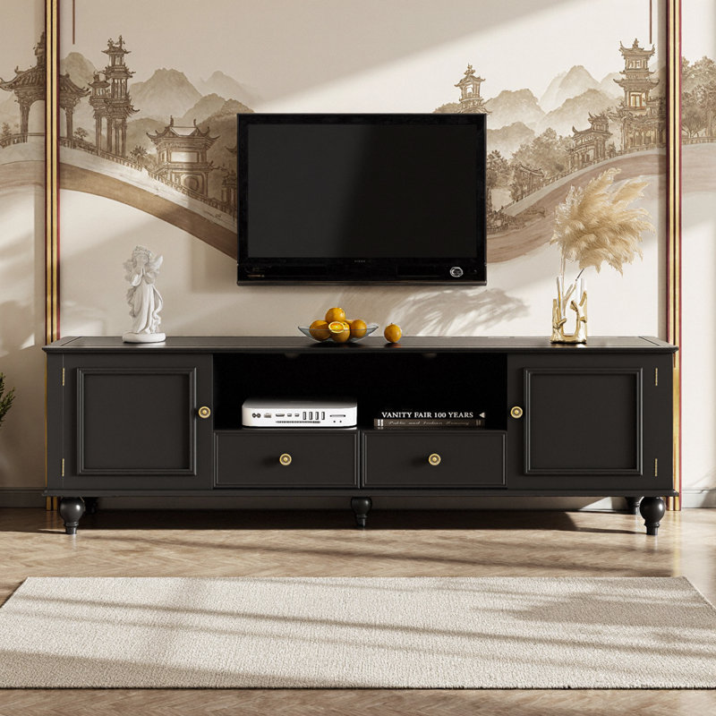 Meuble télé 70,9 po Modern Farmhouse, Noir