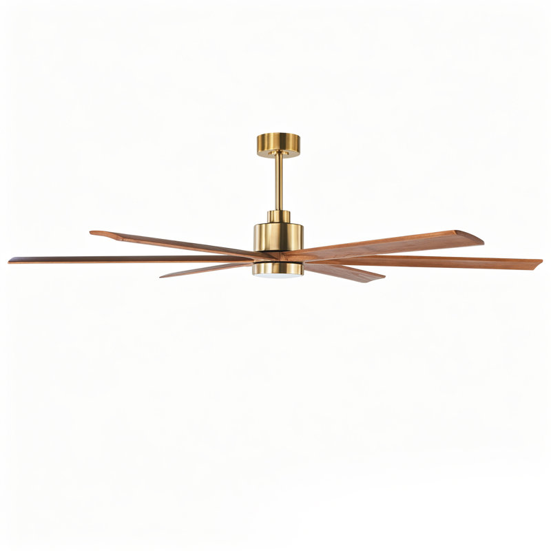 Grand ensemble de ventilateur de plafond en bois massif avec télécommande, Gold
