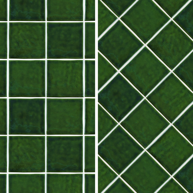 Viva Antic Handmade 4" x 4" Ceramic Tile, Green