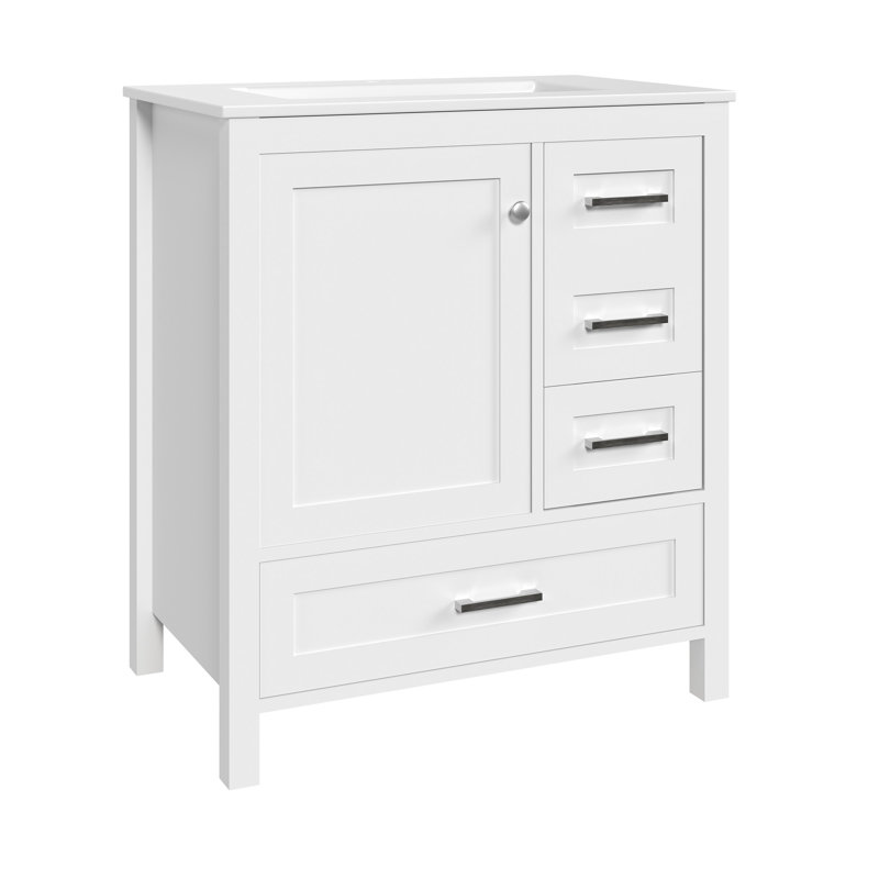 30" Single Bathroom Vanity With Ceramic Top