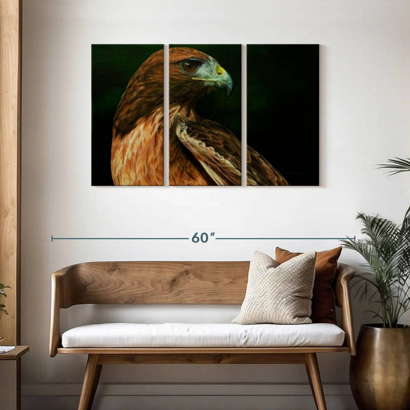Brampt Red Tail Hawk, 28" H x 45" W