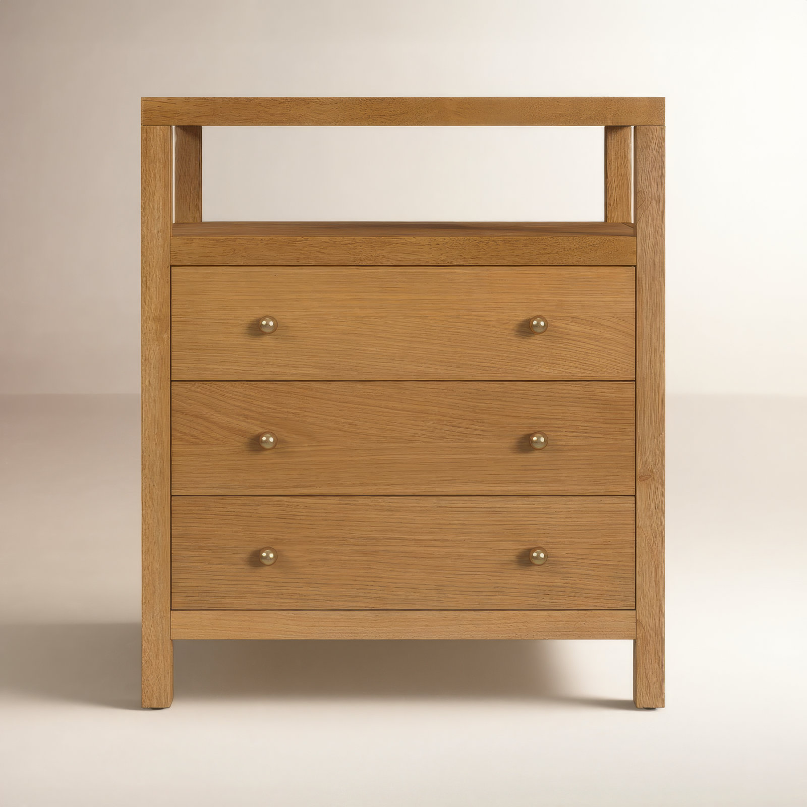 Celine 3-Drawer Acacia Nightstand, Natural
