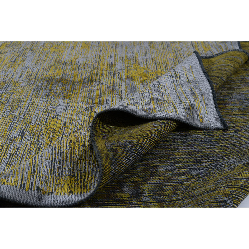 Tapis gris / jaune Rapture, Rectangle 7 pi 10 po x 9 pi 10 po