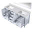 Meuble-lavabo double blanc 72 po X P 22 po D, plateau en marbre de Carrare et Miroir-117984909-117984910
