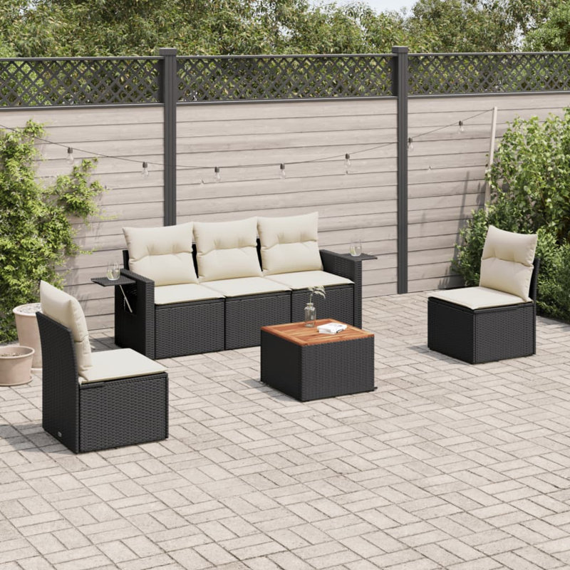 Ensemble de canapé de jardin en rotin PE 6 pièces Vidaxl