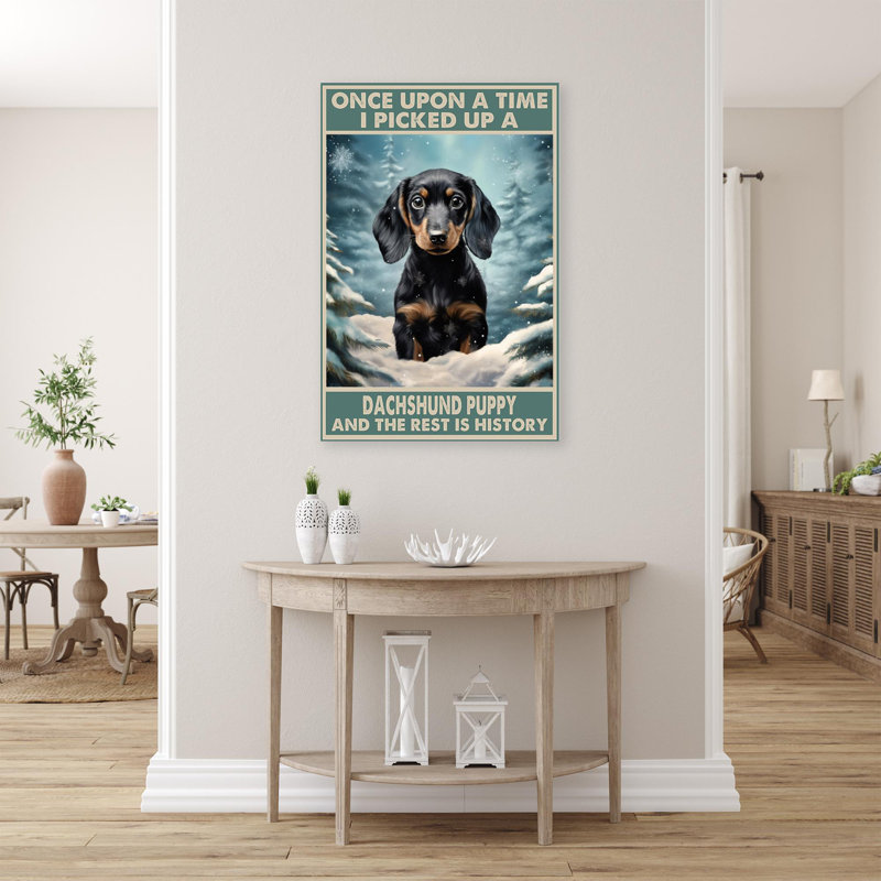 «I Picked Up A Dachshund», reproduction sur toile, H 36 po x l 24 po x P 1,25 po
