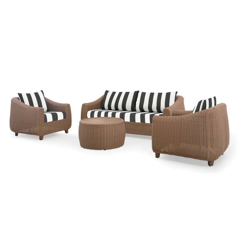 Luminis 4-Piece Sunbrella® Outdoor Patio Seating Set - Canvas Cabana, Canvas Cabana