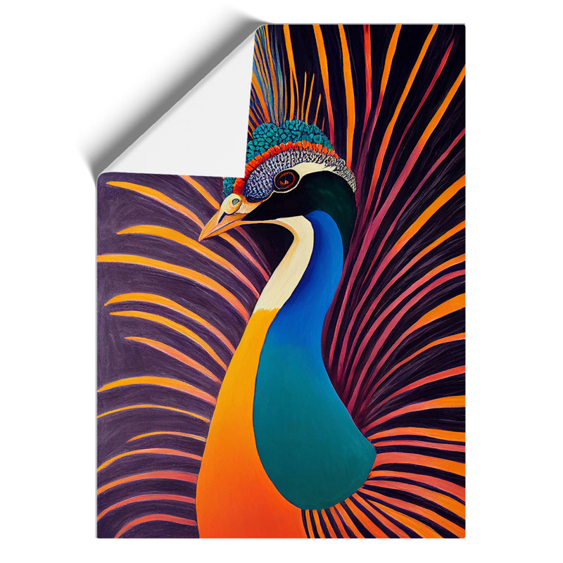 Bold Peacock Art No.7 - Print, 42cm H x 29.7cm W, Paper, No Matte