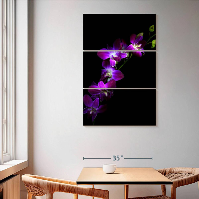 Orchidées mauves Dendrobium, H 65 po x l 42 po