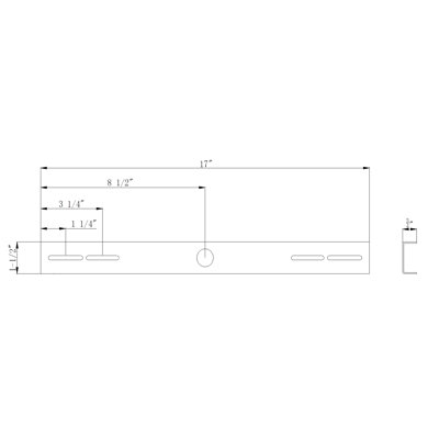 Support de rail en métal Cal Lighting pour HT-294, accessoire de montage blanc, hauteur 0,8 po