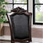 Vintage 2pcs Dining Chairs, Brown Cherry Wood, Faux Details, Black Seating Cushion Traditional Side Solid Wood Ornaments, Pad