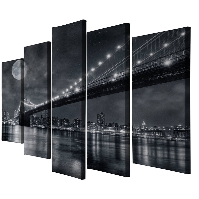 5 pièces sur toile tendue