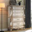Commode 5 tiroirs Mitcheldean en ivoire doré